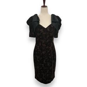 Scarlett Nite Black Midi Dress with Bow Shoulder Detail - Vintage and Amazing!